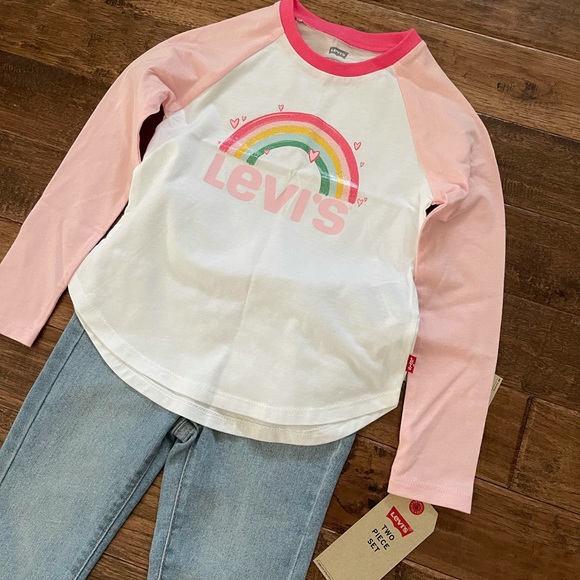 LEVIS Rainbow Raglan Top & Skinny Jeans Set - Picture 2 of 5